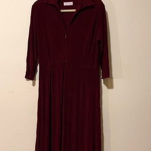 Vintage Jill Anderson size M wine colored crepe dress
